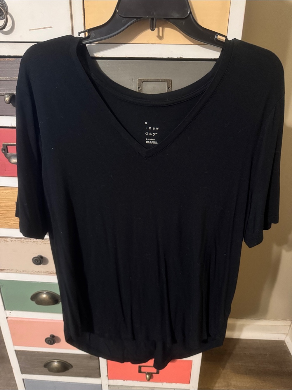 a new day Black V-Neck Short Sleeve Tee